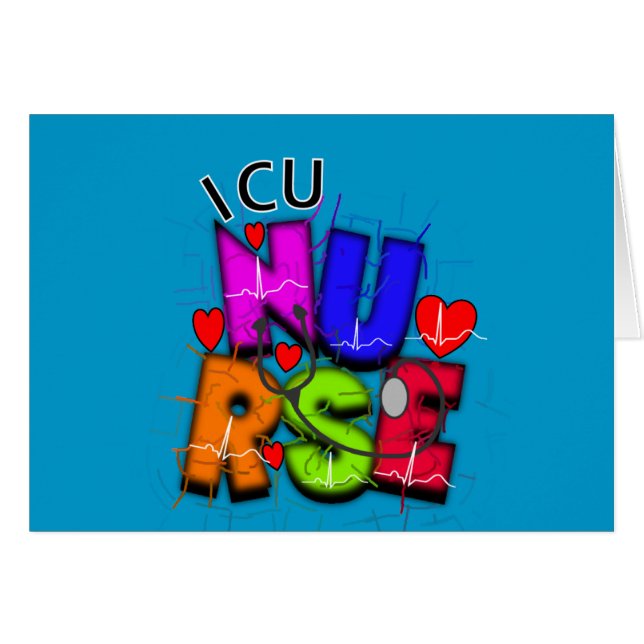 ICU-sjuksköterskagåvor, Artsy QRS-design Hälsningskort (Framsidan Horizontal)