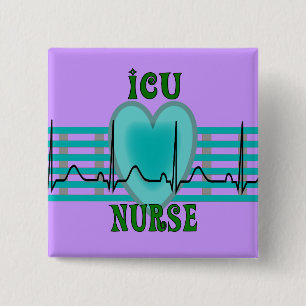 ICU-sjuksköterskagåvor, QRS & hjärtadesign Knapp