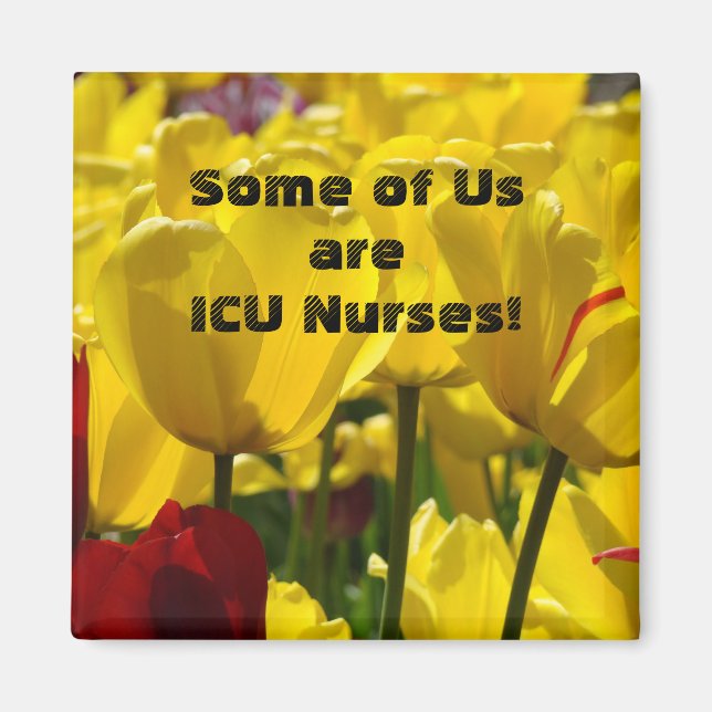 ICU-sjuksköterskor magneter Gula Tulpaner Omvårdna (Framsidan)