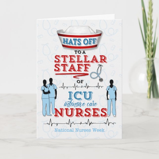 ICU sjuksköterskor på nationalsjuksköterskor Tack Kort (Framsida)