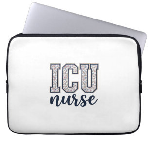ICU-sköterska Blommig Varsity T-Shirt Design_1 Laptop Fodral