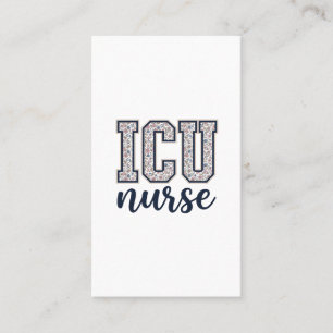 ICU-sköterska Blommig Varsity T-Shirt Design_1 Visitkort