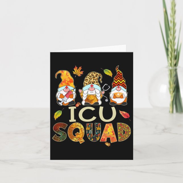 Icu-stabbe Gnome Sjuksköterska Leopard Tackgivelse Kort (Framsida)