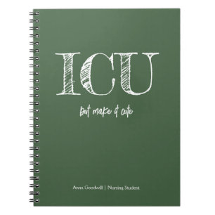 ICU Trendig minimalistisk olivgrön sjuksköterskest Anteckningsbok