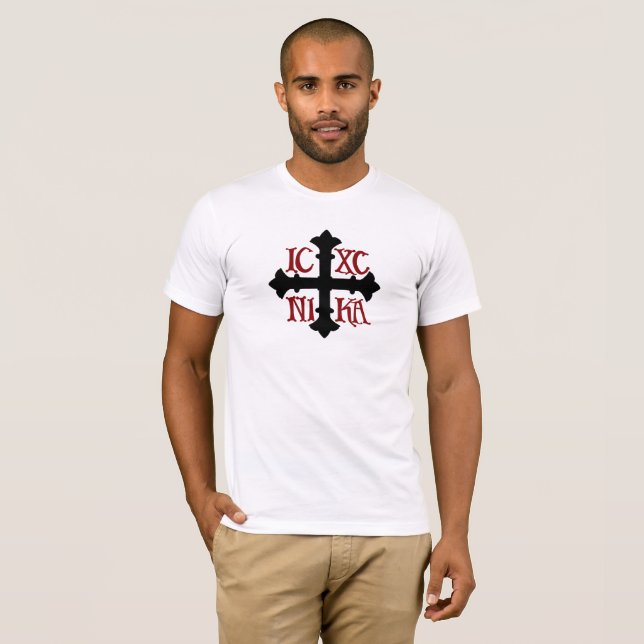 ICXC NIKA-T-tröja i vitbomull 100% Tee (Hel framsida)