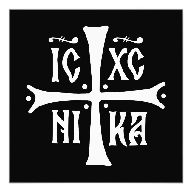 ICXCNIKA kors ortodox religion kristendom symbol Fototryck (Framsidan)