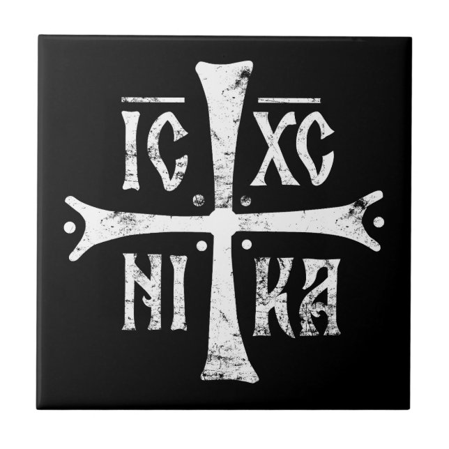 ICXCNIKA kors ortodox religion kristendom symbol Kakelplatta (Framsidan)