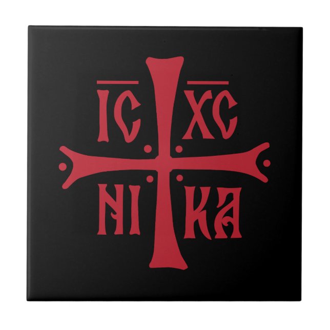 ICXCNIKA kors ortodox religion kristendom symbol Kakelplatta (Framsidan)