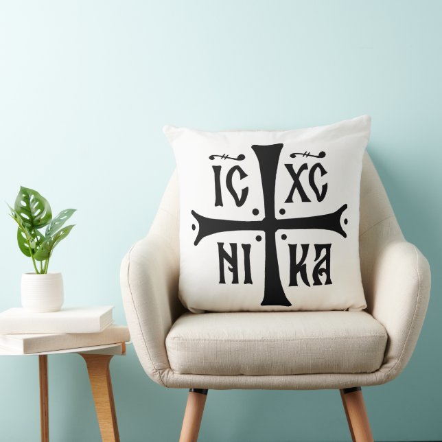 ICXCNIKA kors ortodox religion kristendom symbol Kudde (Stol)