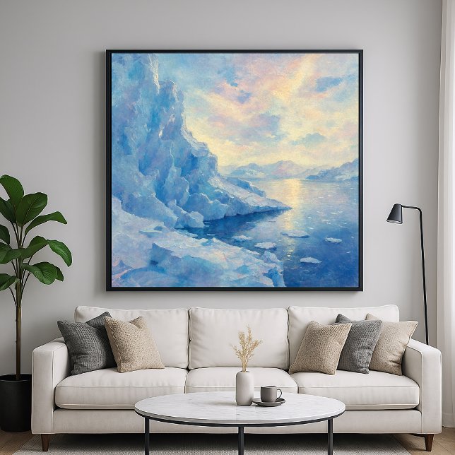 Icy Blue Glacier - Impressionistisk målningstil Poster (Skapare uppladdad)
