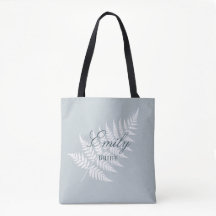 Icy Blue White Fern Elegant Pastel Bröllop