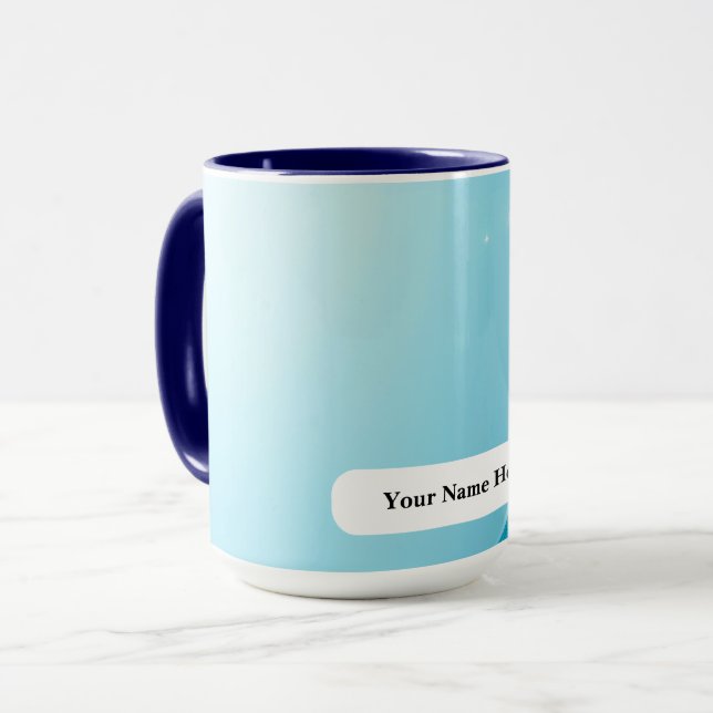 Icy Cyan Titaniumsparkelfladder Mugg (Framsida vänster)