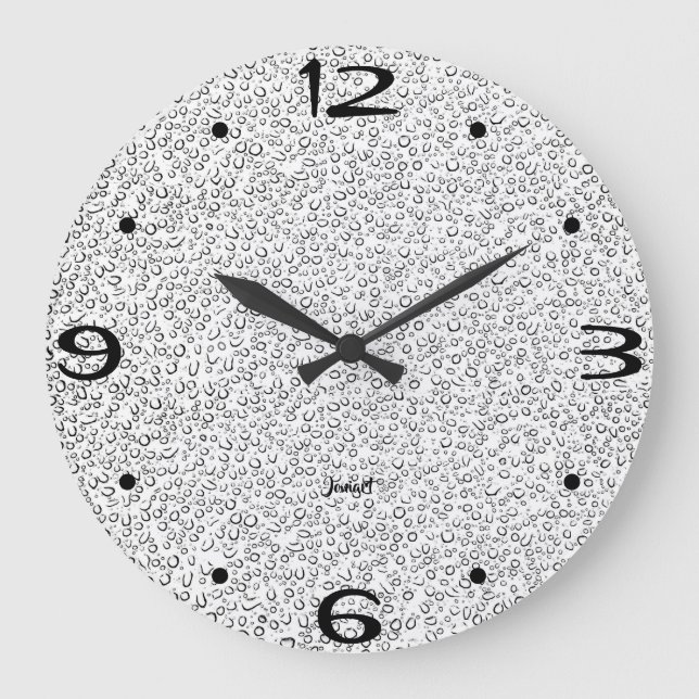 Icy Fog Gray Dapple Modern Bathroom Wall Timepiece Stor Klocka (Framsida)