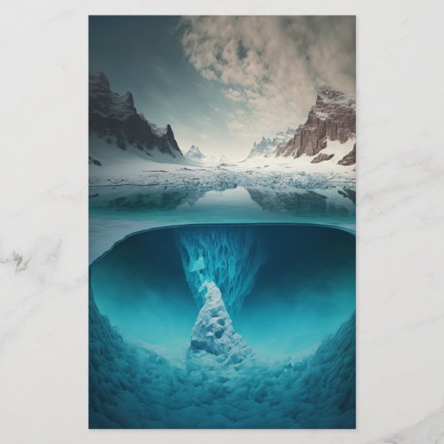 Icy Mountain View Brevpapper (Framsida)