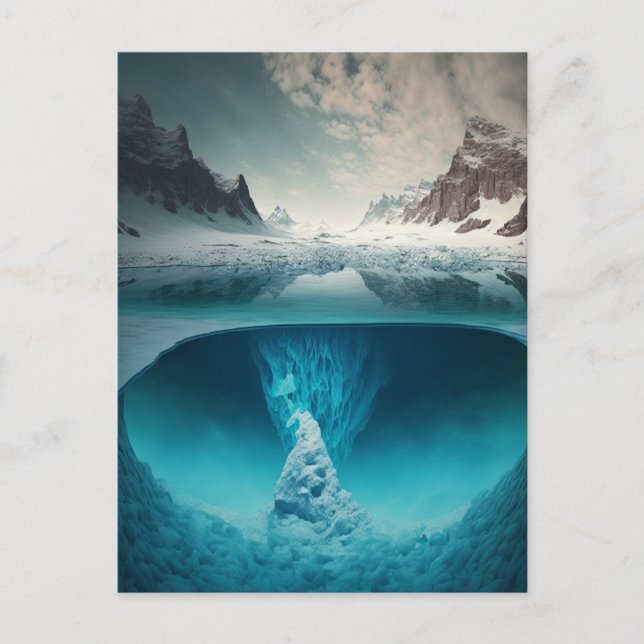 Icy Mountain View Helg Vykort (Framsida)