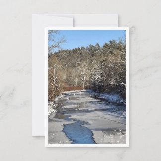 Icy NH River during January Note Card Anteckningskort