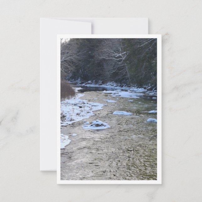 Icy NH River during January Note Card Anteckningskort (Framsida)