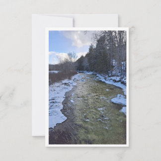Icy NH River during January Note Card Anteckningskort