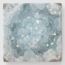 Icy Pale Blue Celestite Crystal Geode Printed Stenunderlägg