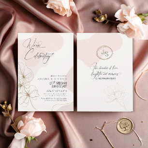  ID1168-årsjubileum för kursiv Blommigt Inbjudningar