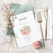 ID654 för vattenfärg Bouquet Bröllop