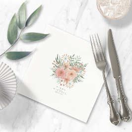ID654 för vattenfärg Bouquet Bröllop Pappersservett