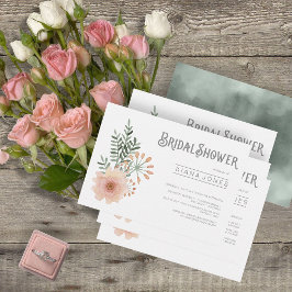 ID654 för vattenfärg-Bouquet-Möhippa Inbjudningar