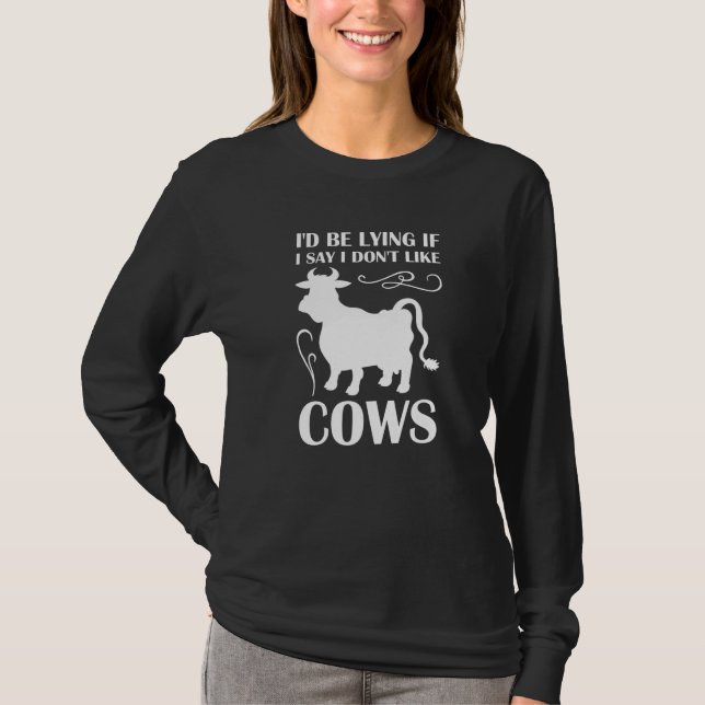 I'd be lying if I say I don't like cows cows Premi T Shirt (Framsida)