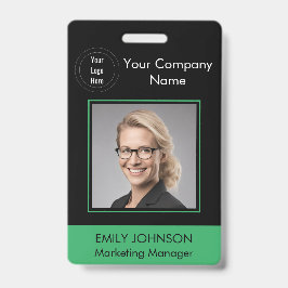 ID-bricka för medarbetarfoto | Svart och Grönt | Q