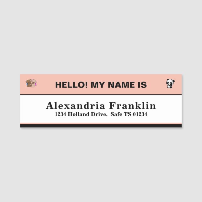 ID-bricka för Student ID för barn Boy Girl Namnbricka (Framsida)