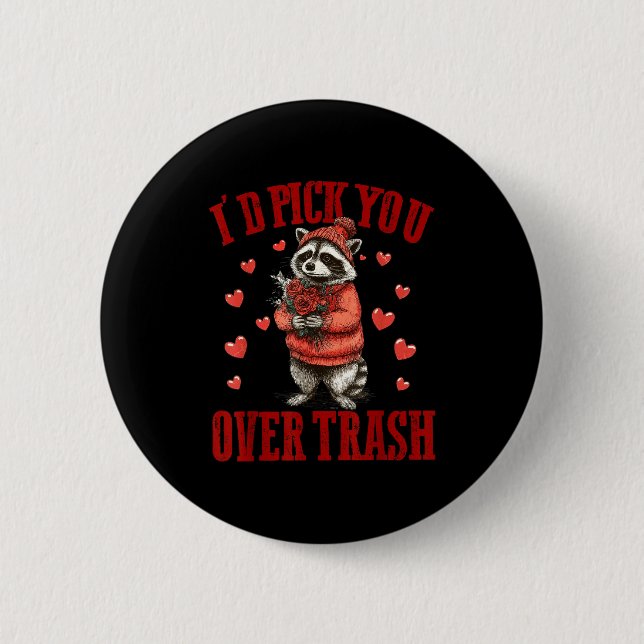 I'd Ck You Over Trash Funny Raccoon Retro Valentin Knapp (Framsida)