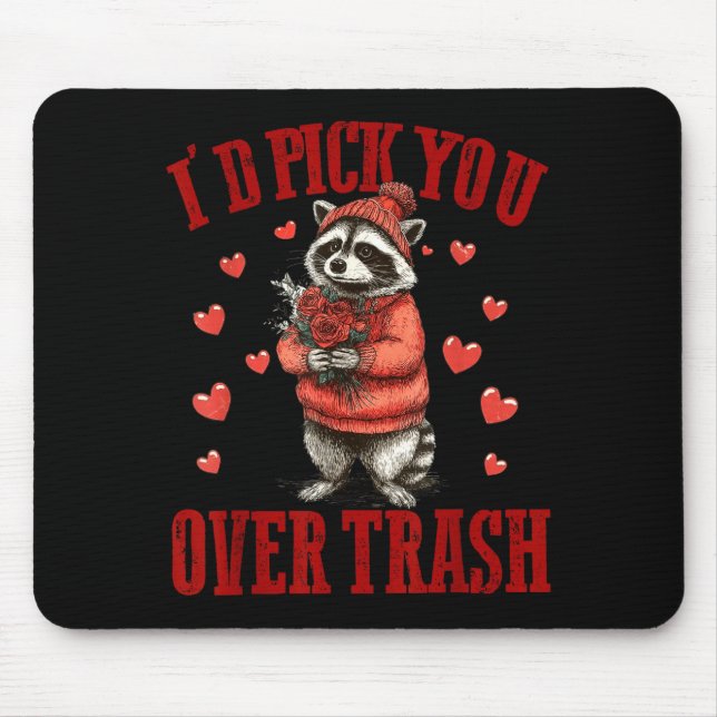 I'd Ck You Over Trash Funny Raccoon Retro Valentin Musmatta (Framsidan)