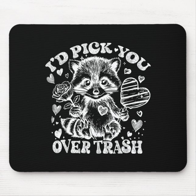 I'd Ck You Over Trash Funny Raccoon Retro Valentin Musmatta (Framsidan)