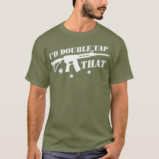 ID-Dubbla-knapp som har ett stöd för Rifle 2:a T Shirt