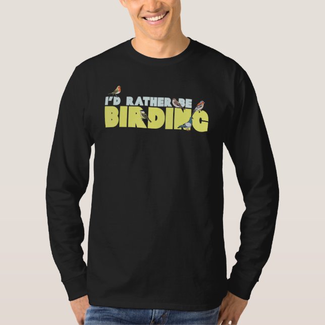 ID: Fågelbevakning av Fågelskådning Watcher T Shirt (Framsida)