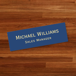 ID för det moderna Navy Blue Guld Employee Office Namnbricka