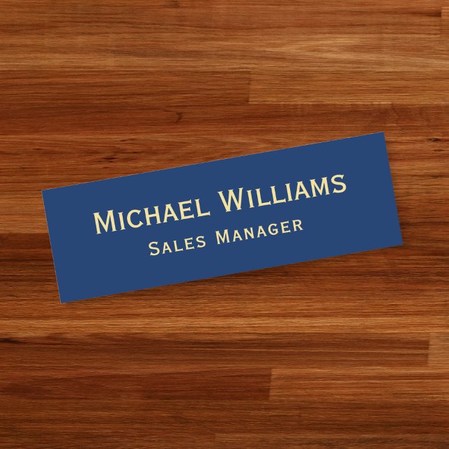 ID för det moderna Navy Blue Guld Employee Office  Namnbricka (Modern Navy Blue Gold Employee Business Office ID Name Tag)