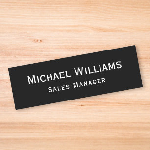 ID för modern Classic Black Business Employee Namnbricka