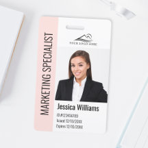  ID för Modern Company Employee Photo Logotyp Namn