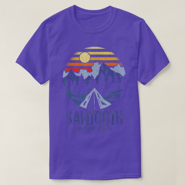 ID för Sawtooth National Forest Idaho Rocky mounta T Shirt (Design framsida)