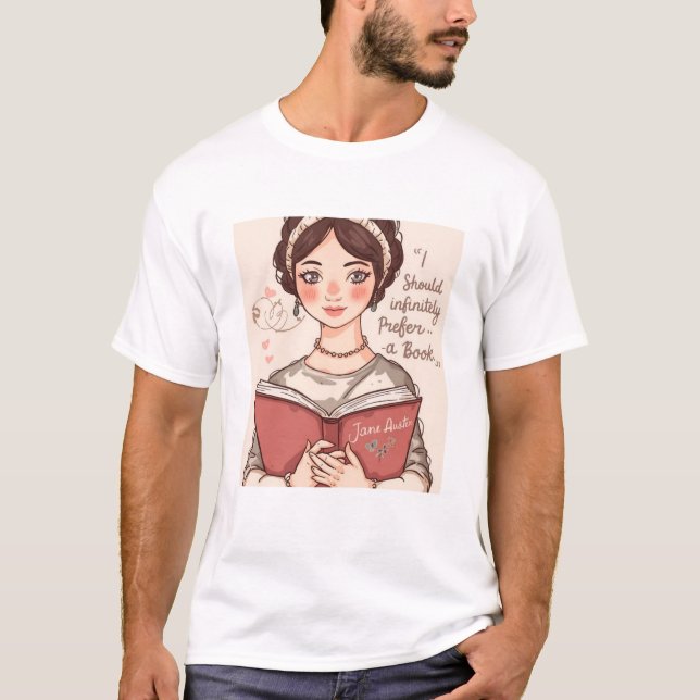 id föredrar en bok oändligt mycket t shirt (Framsida)