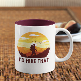I'd Hike That Funny Hiking Två-Tonad Mugg