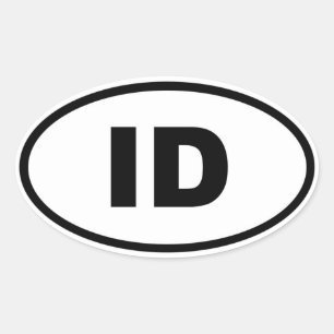 ID Idaho Ovalt Klistermärke