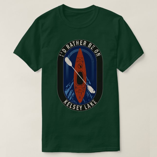 ID: Kayaking on Kelsey Sjö in MI T Shirt (Design framsida)