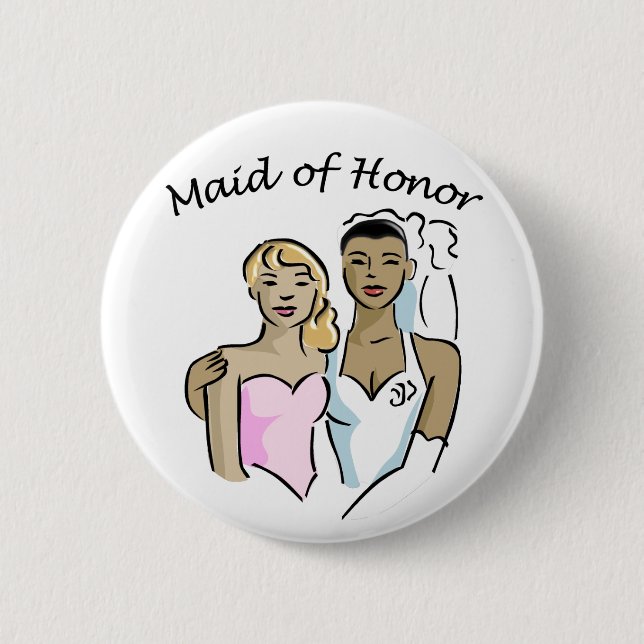 ID-knapp för Maid of honor Bröllop Knapp (Framsida)