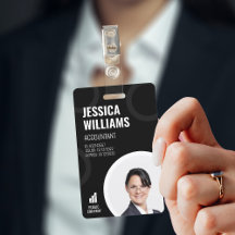ID-kort för medarbetare - Modern svart personalbri