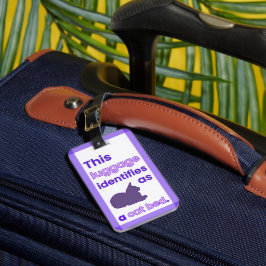 ID:n som en kattplats Purple En katt Humor Bagagebricka