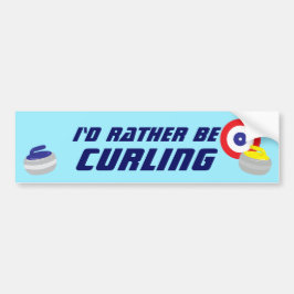 Id Rather Be Curling Fun Ice Sport Bildekal
