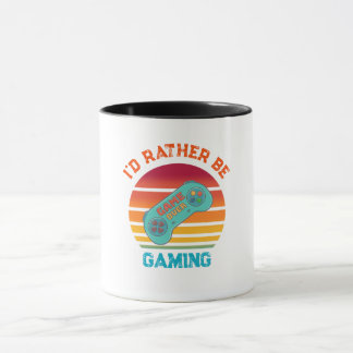 Id Rather Be Gaming Retro Design Mugg