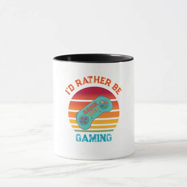 Id Rather Be Gaming Retro Design Mugg (Center)